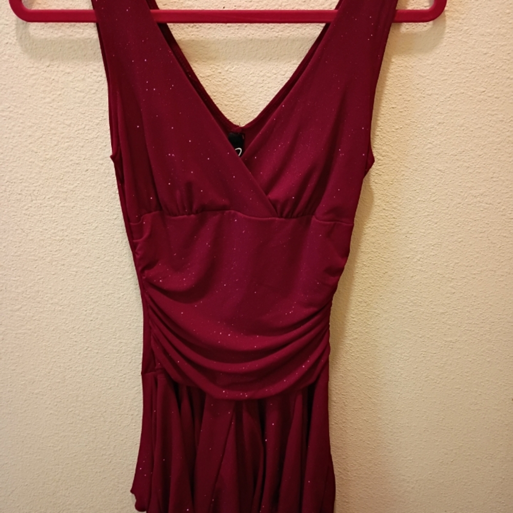 Source Unknown Deep Red Backless Dress
